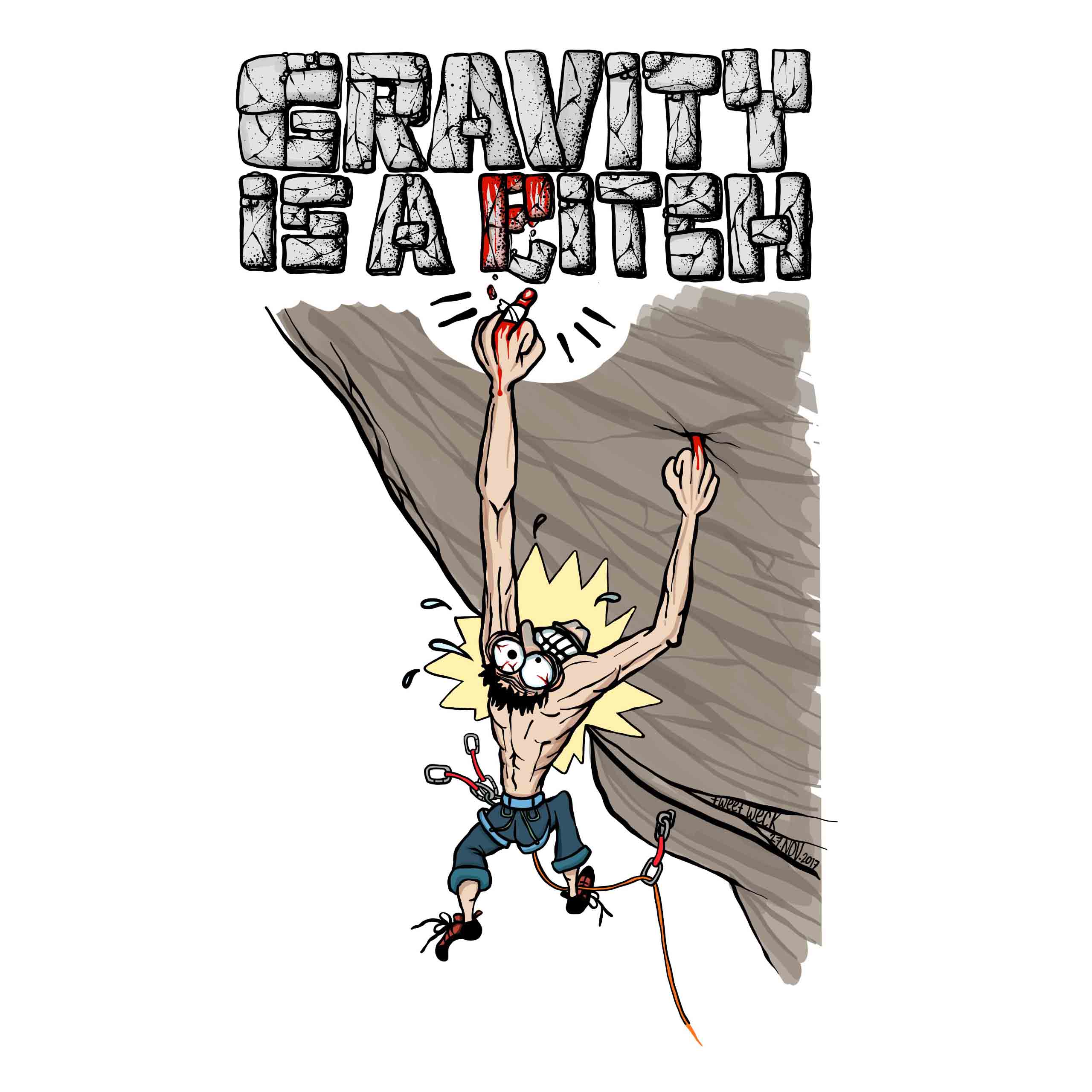 Gravity is a Pitch - Kletter T-Shirt