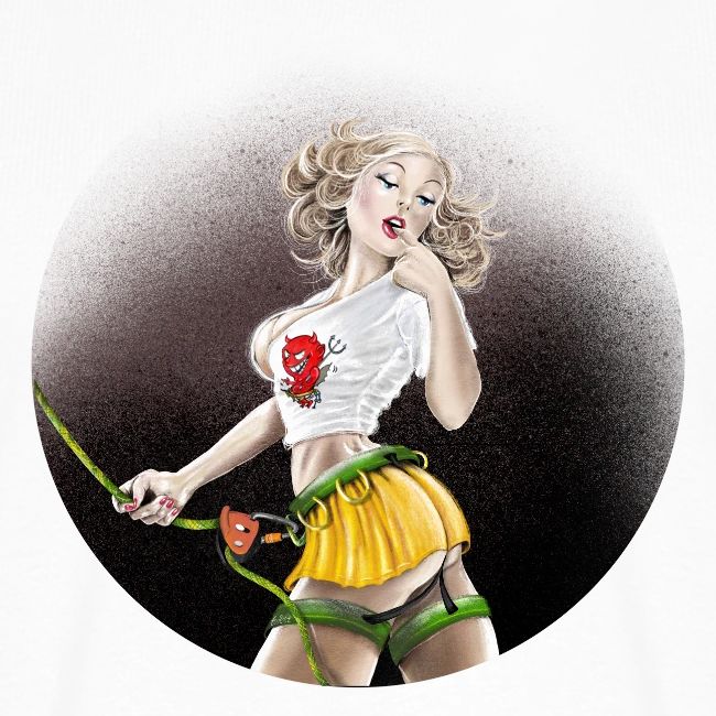 climbing-pin-up-girl-climbing-t-shirt kletter t-shirt, climbing t-shirt, climbing merchs, kletter merchs, rock climbing, bouldering, hiking, nature lover, outdoor sport