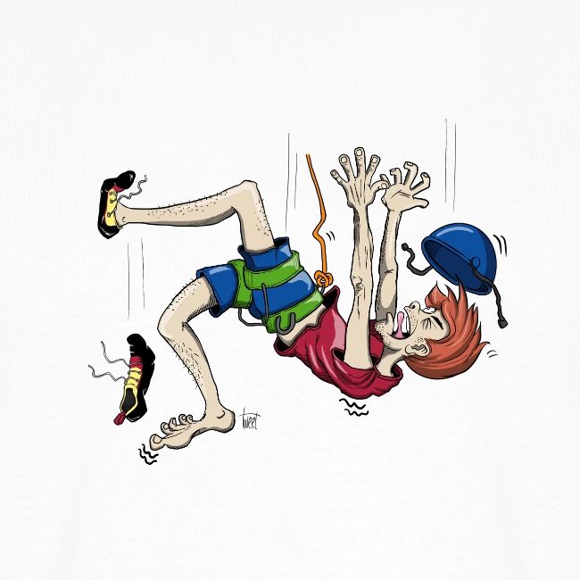 falling-climber-screaming-really-bad kletter t-shirt, climbing t-shirt, climbing merchs, kletter merchs, rock climbing, bouldering, hiking, nature lover, outdoor sport